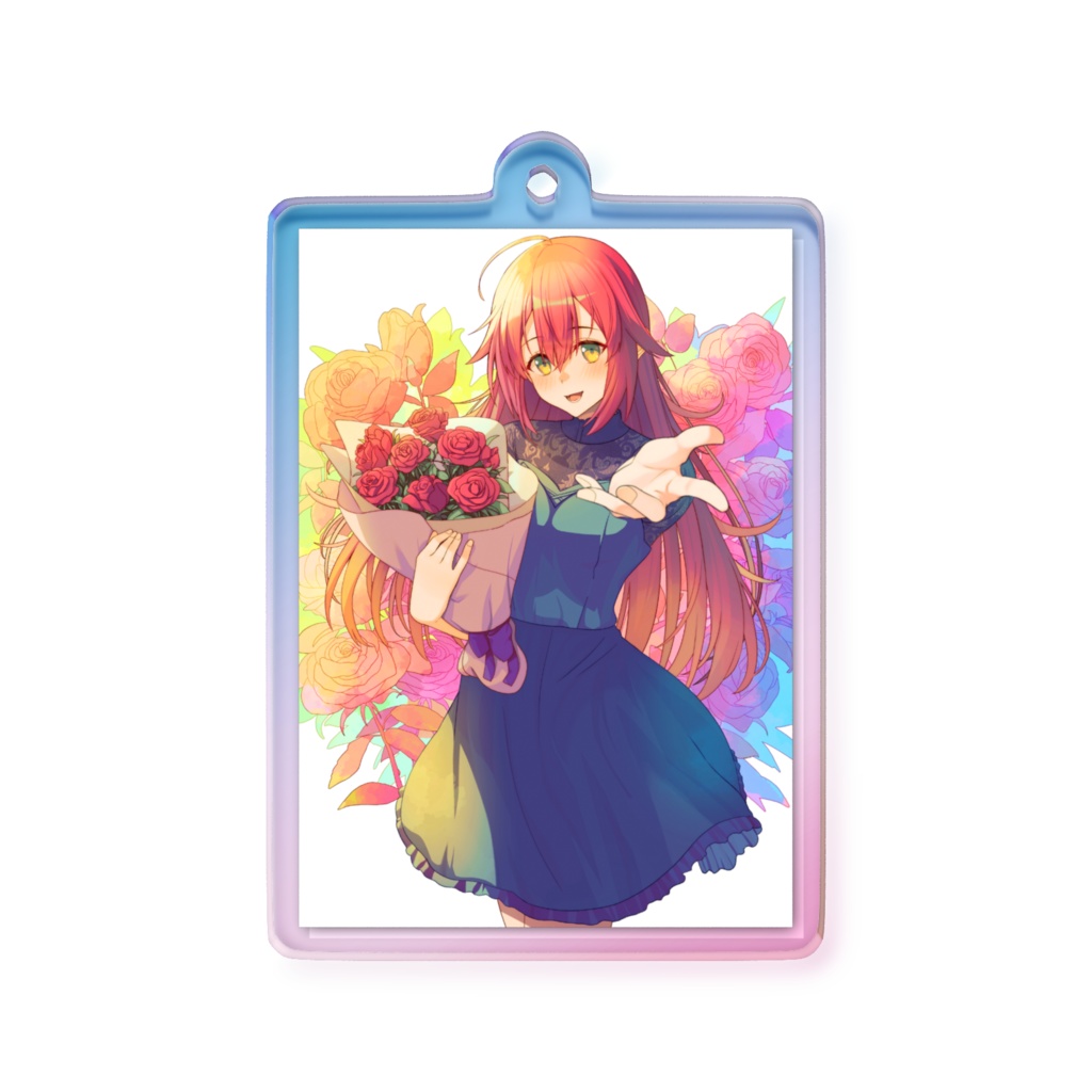 オーロラアクリルキーホルダー【薔薇~情熱~】