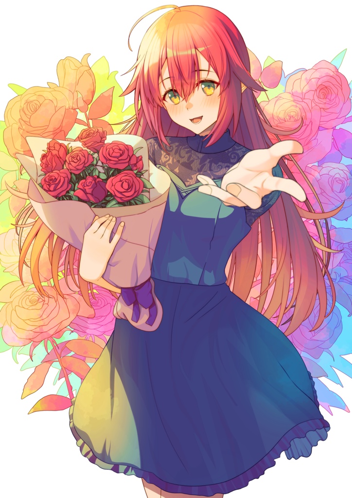 オーロラアクリルキーホルダー【薔薇~情熱~】