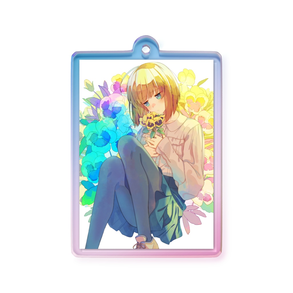 オーロラアクリルキーホルダー【パンジー~もの思い~】