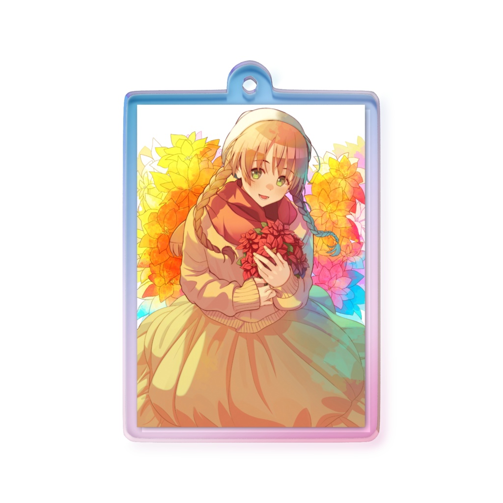 オーロラアクリルキーホルダー【ポインセチア~私の心は燃えている~】