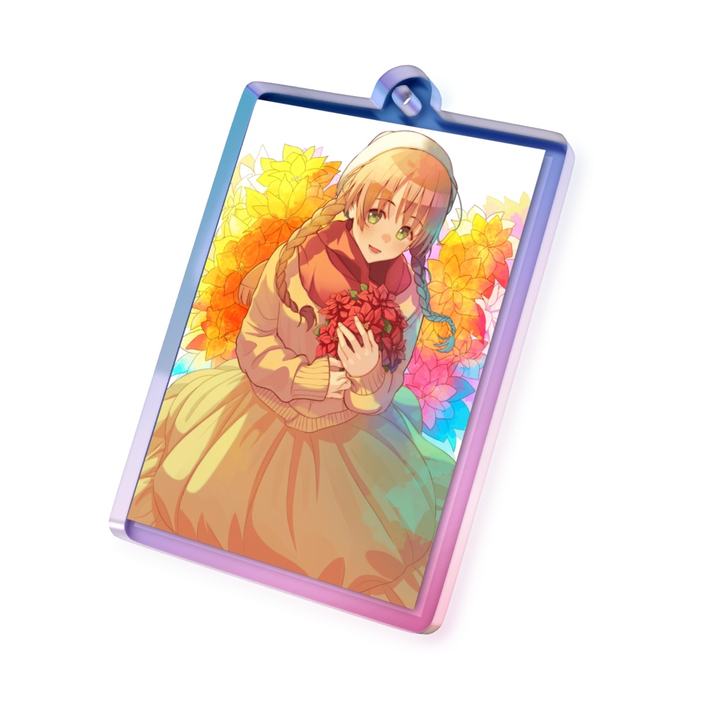 オーロラアクリルキーホルダー【ポインセチア~私の心は燃えている~】