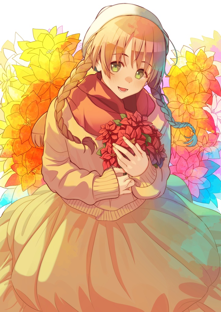 オーロラアクリルキーホルダー【ポインセチア~私の心は燃えている~】