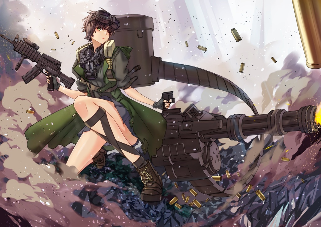 手帳型iPhoneケース(ベルトなし) - iPhone XR - ストラップ穴 あり【武装少女】