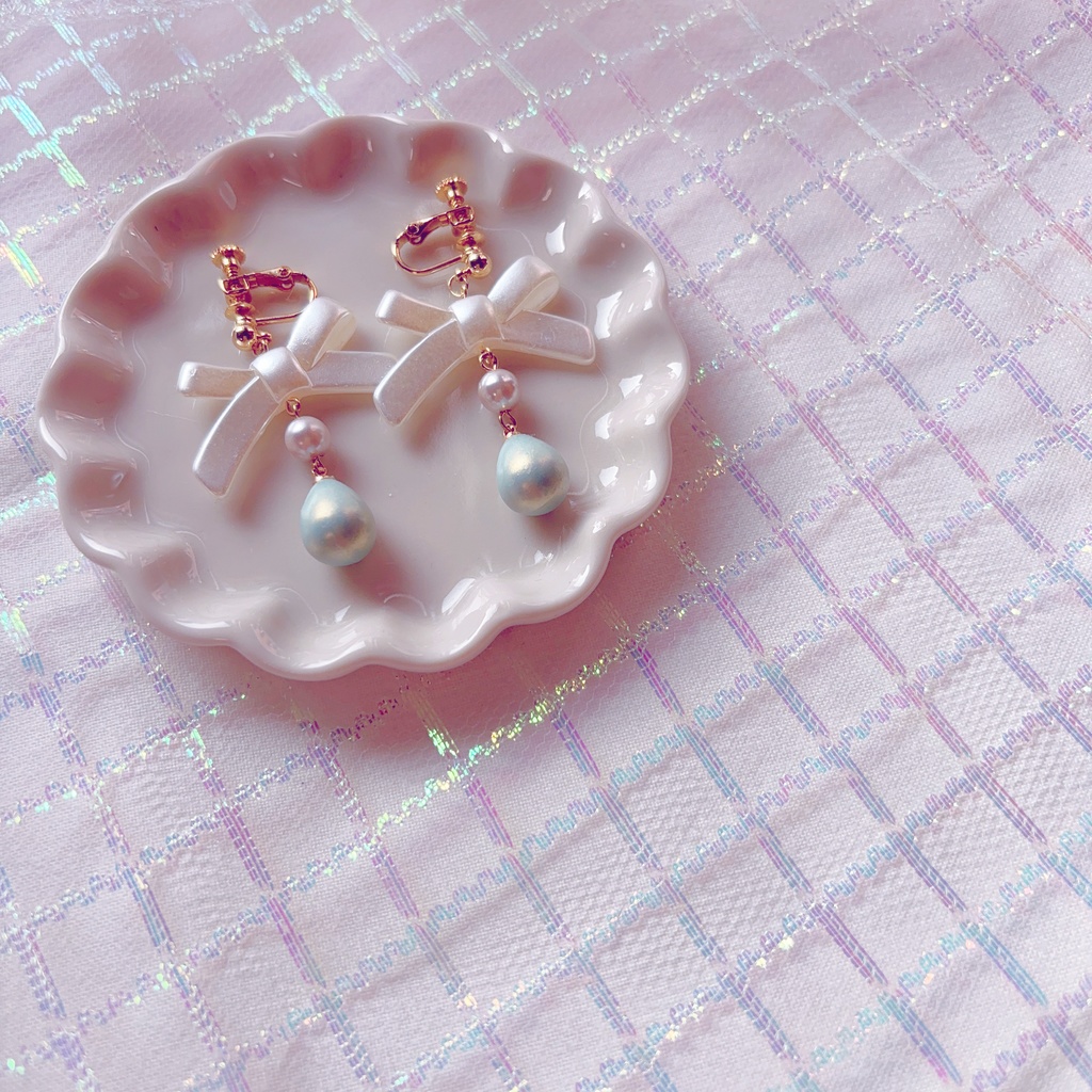 リボンイヤリング