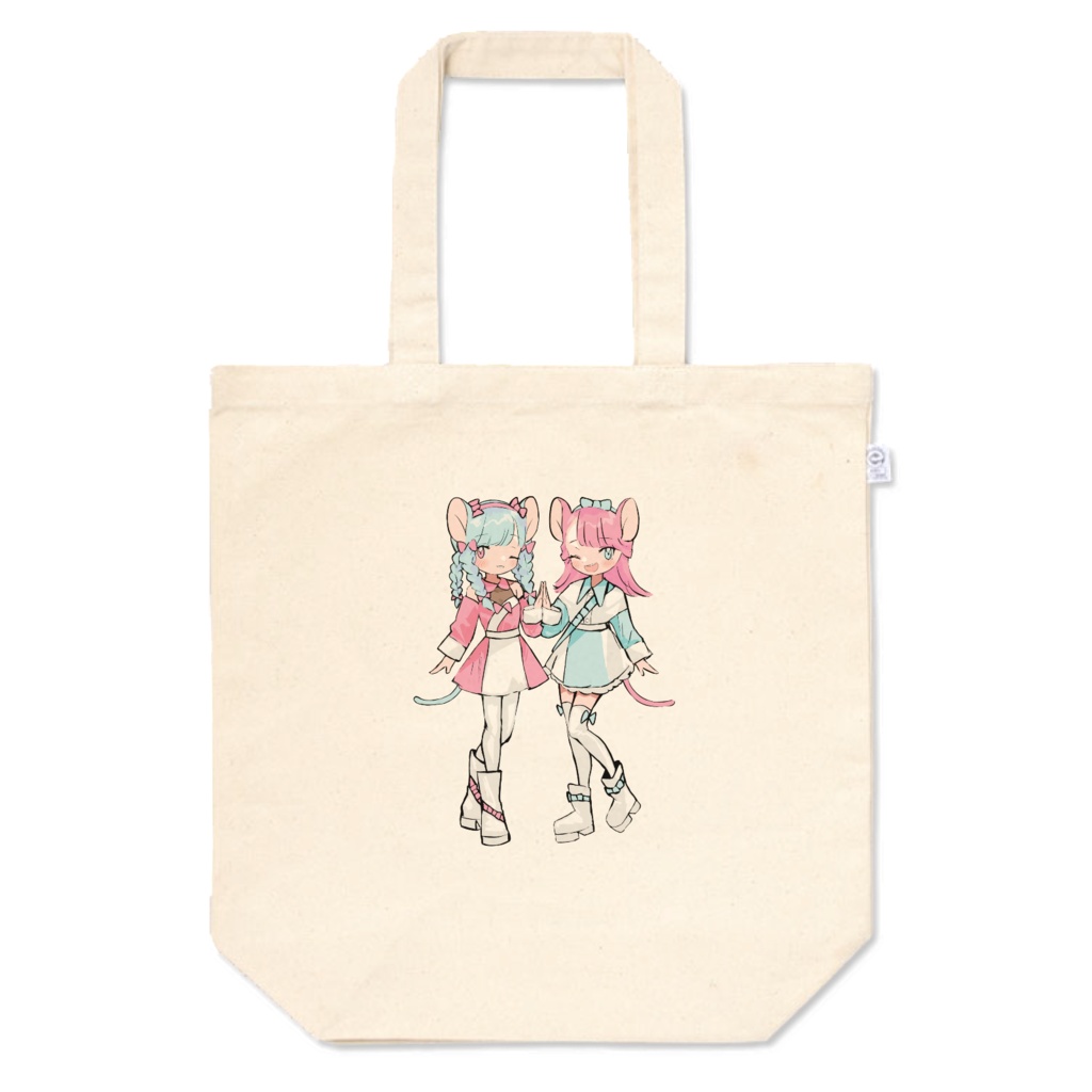 ねずみアイドルちゃんの大きめプリントートバッグ