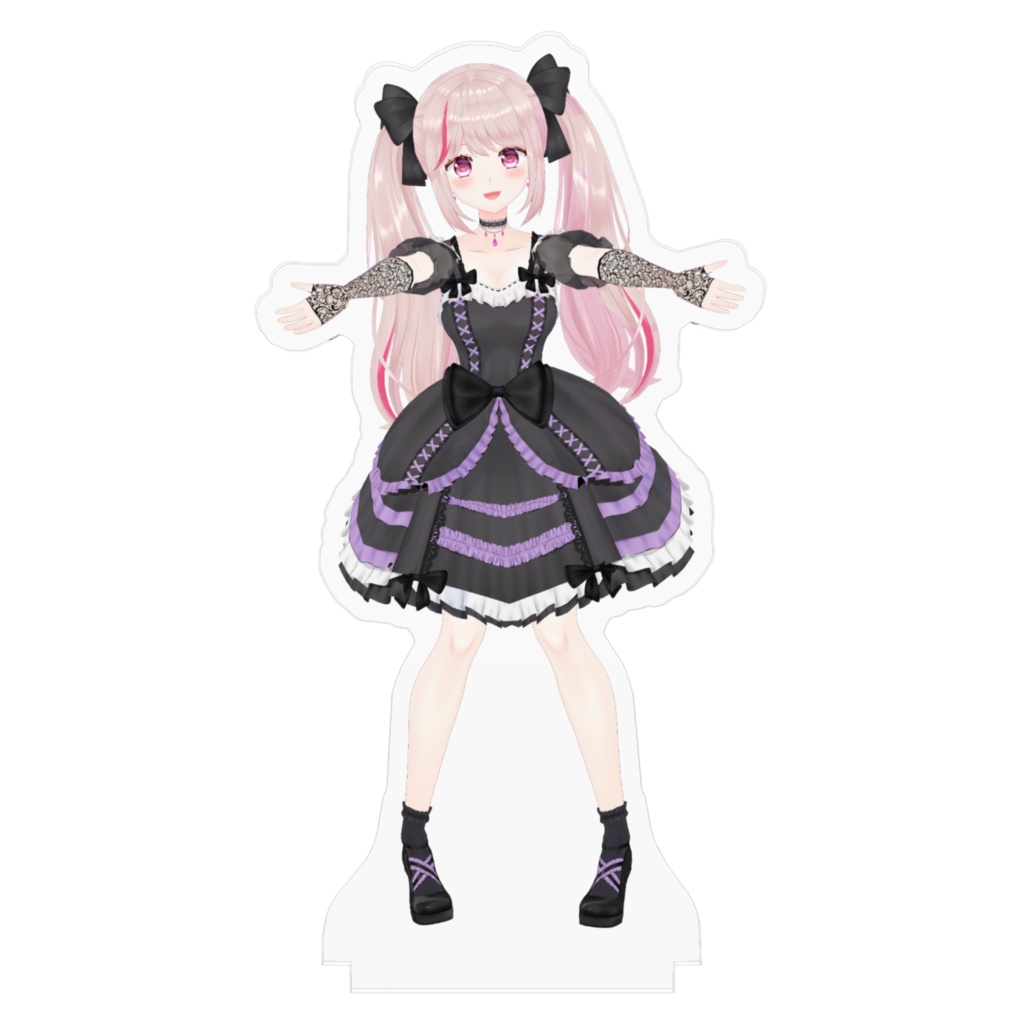 【3D記念グッズ】花鳴ねこな アクリルフィギュア(台座落書きVer.) ツインテール
