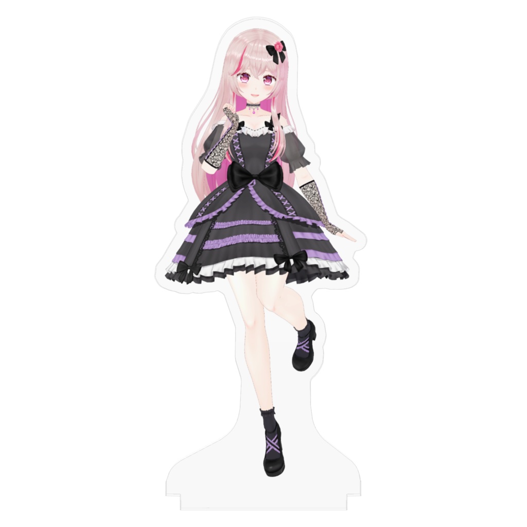 【3D記念グッズ】花鳴ねこな アクリルフィギュア(台座落書きVer.) ロングヘア