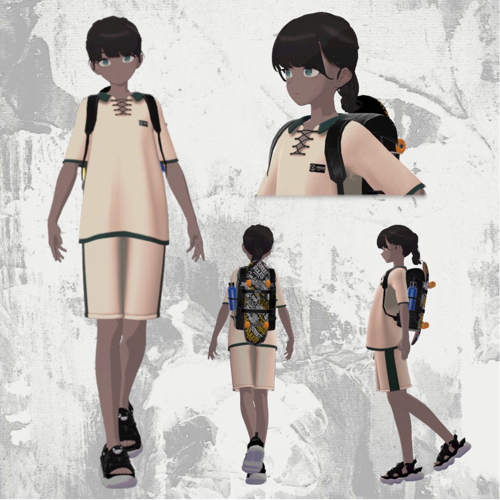 ◎好きな画像で楽しめる◎スケボー付きバックパック