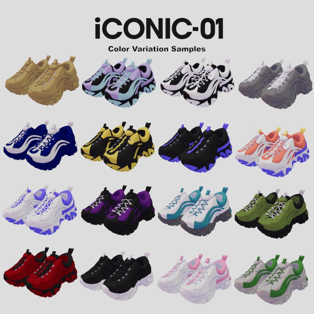 『iCONIC』スニーカー|カラー変更&シェイプキー対応