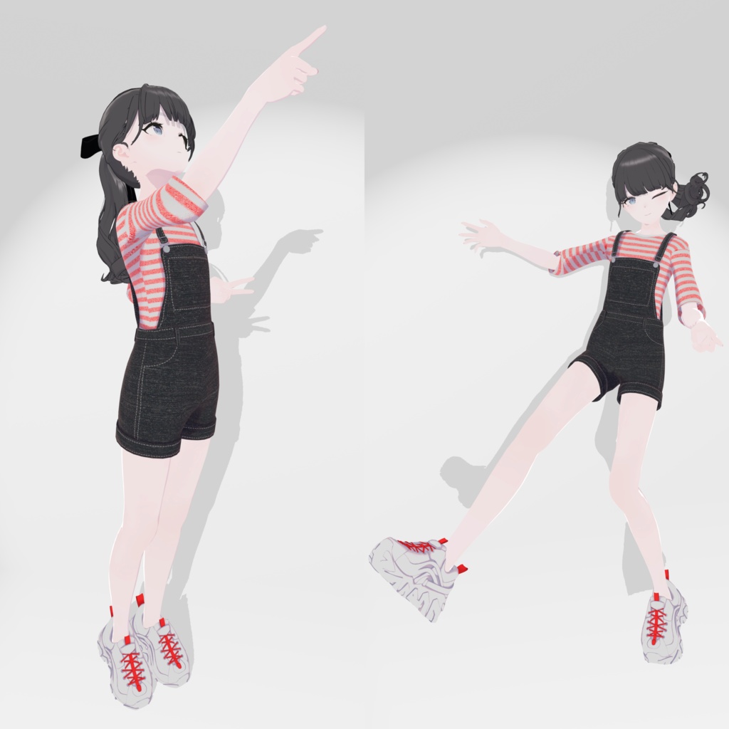 【Lapwing専用】オーバーオール with ボーダーシャツ