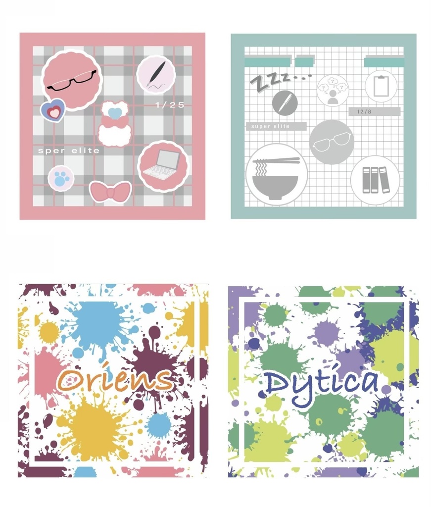 スクエアステッカーセット【2枚1セット】