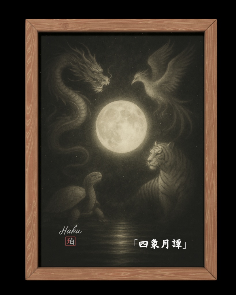「四象月譜」幻想墨彩アートプリント