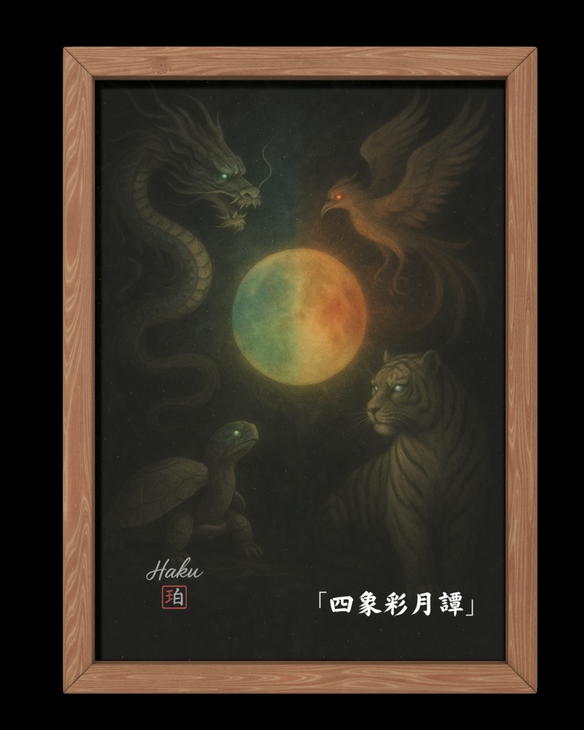 「四象彩月譜」 幻想墨彩アートプリント