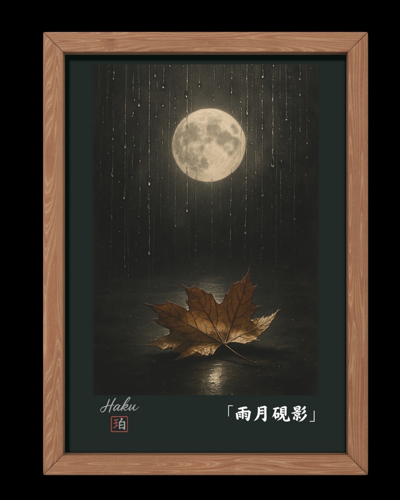 「雨月硯影」幻想墨彩アートプリント