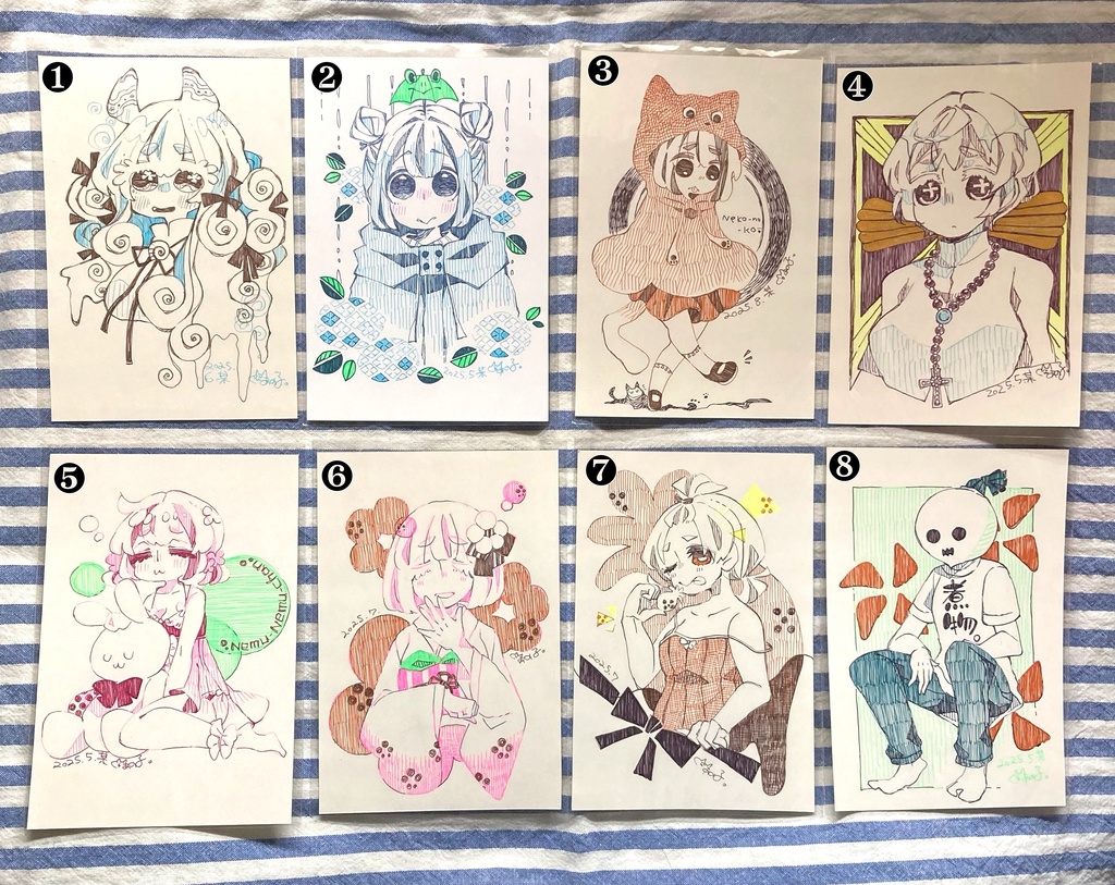 額装なしミニ原画に。