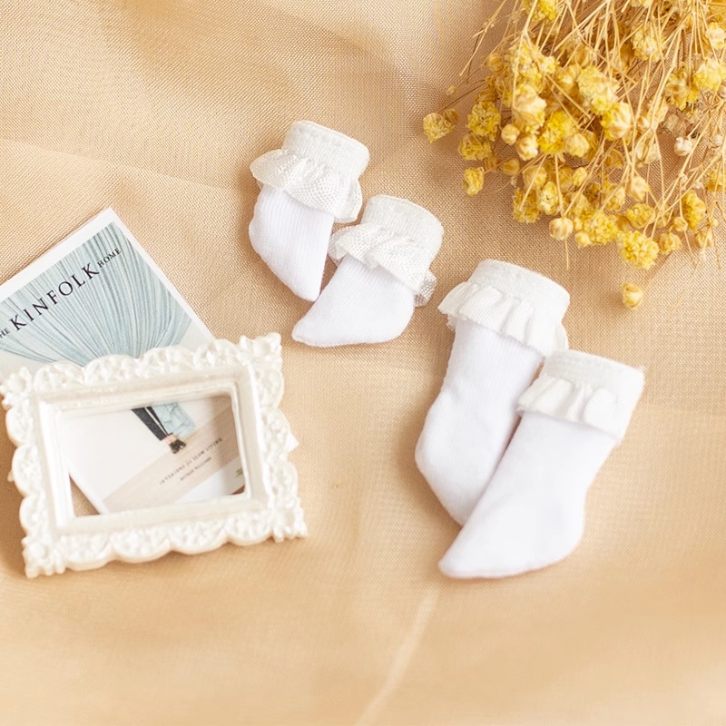 フラワーチュールレース付きソックス オビツ11服