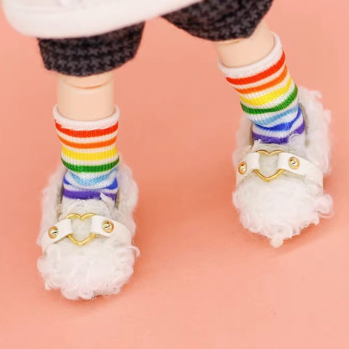 6つの色 ふわふわローファー オビツ11靴