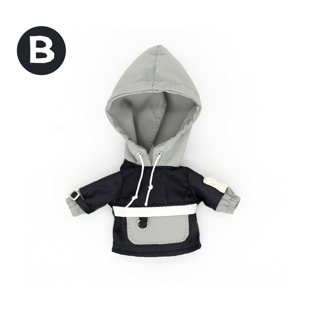 4つの色 切り替えデザインフード付きジャケット単品 オビツ11服