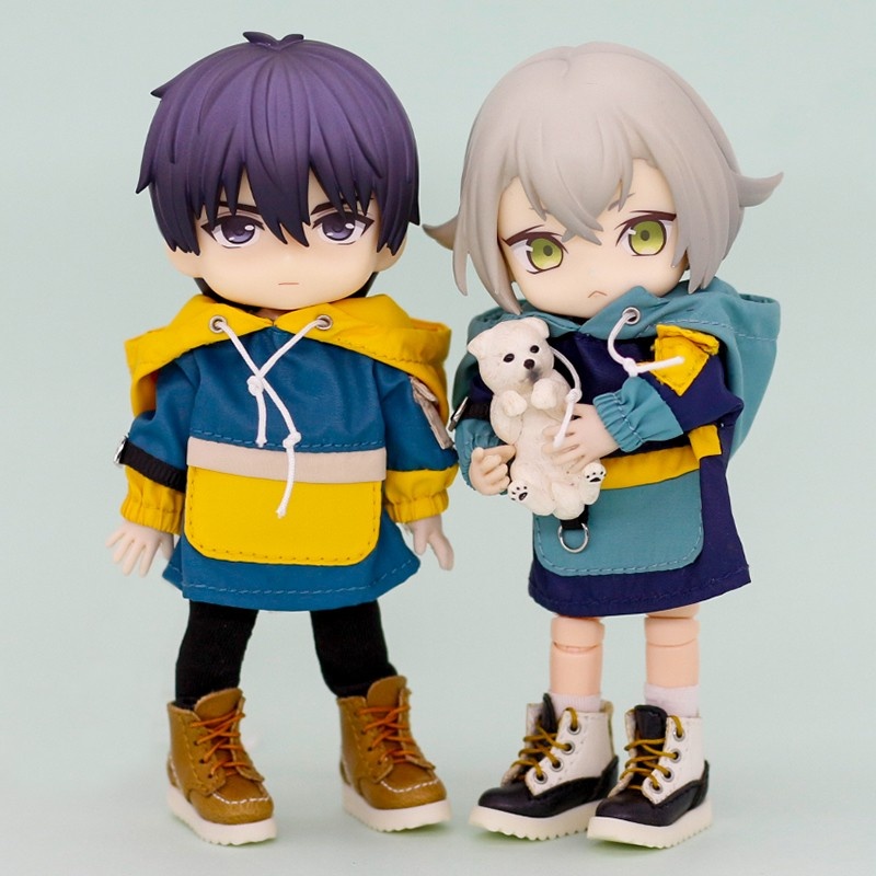 4つの色 切り替えデザインフード付きジャケット単品 オビツ11服
