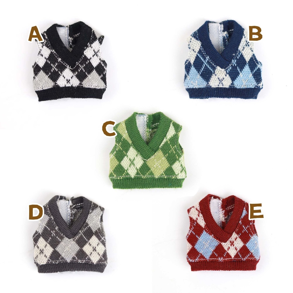 5つの色 学院風Vネックノースリーブ 単品 オビツ11服