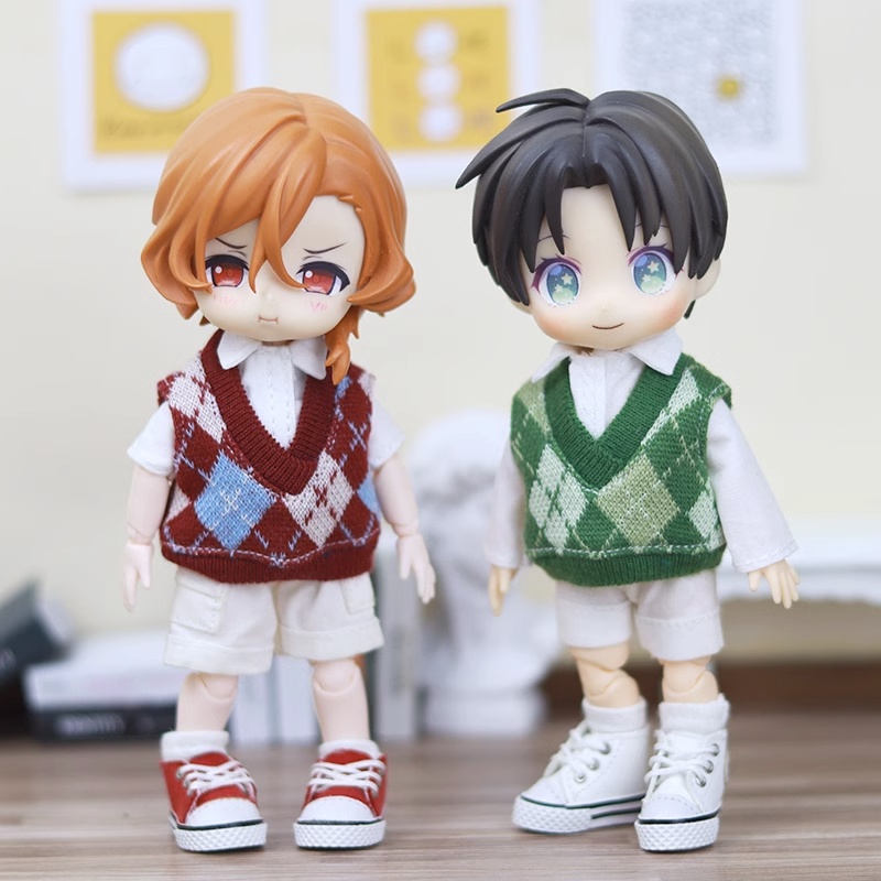5つの色 学院風Vネックノースリーブ 単品 オビツ11服