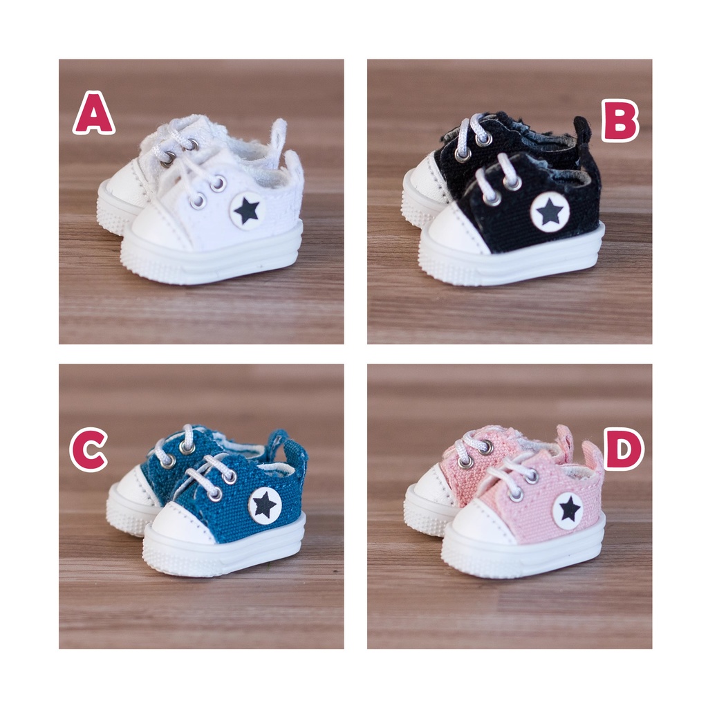 4色 星柄キャンバスシューズ オビツ11靴