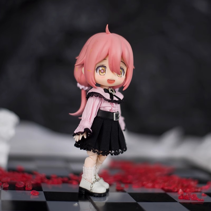 3色 ヴィンテージフリルレースお洋服セット オビツ11服