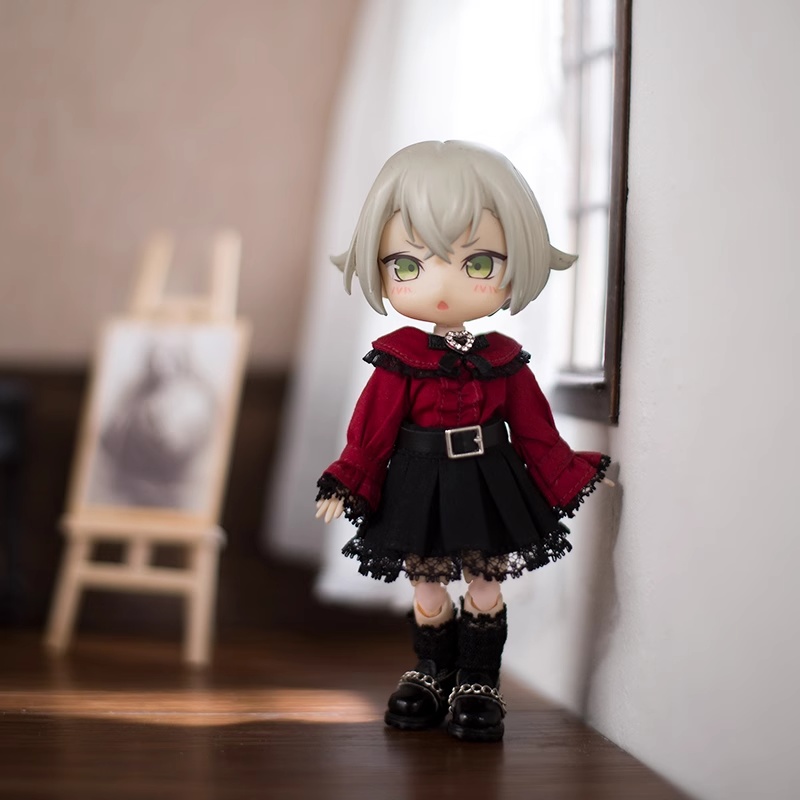 3色 ヴィンテージフリルレースお洋服セット オビツ11服