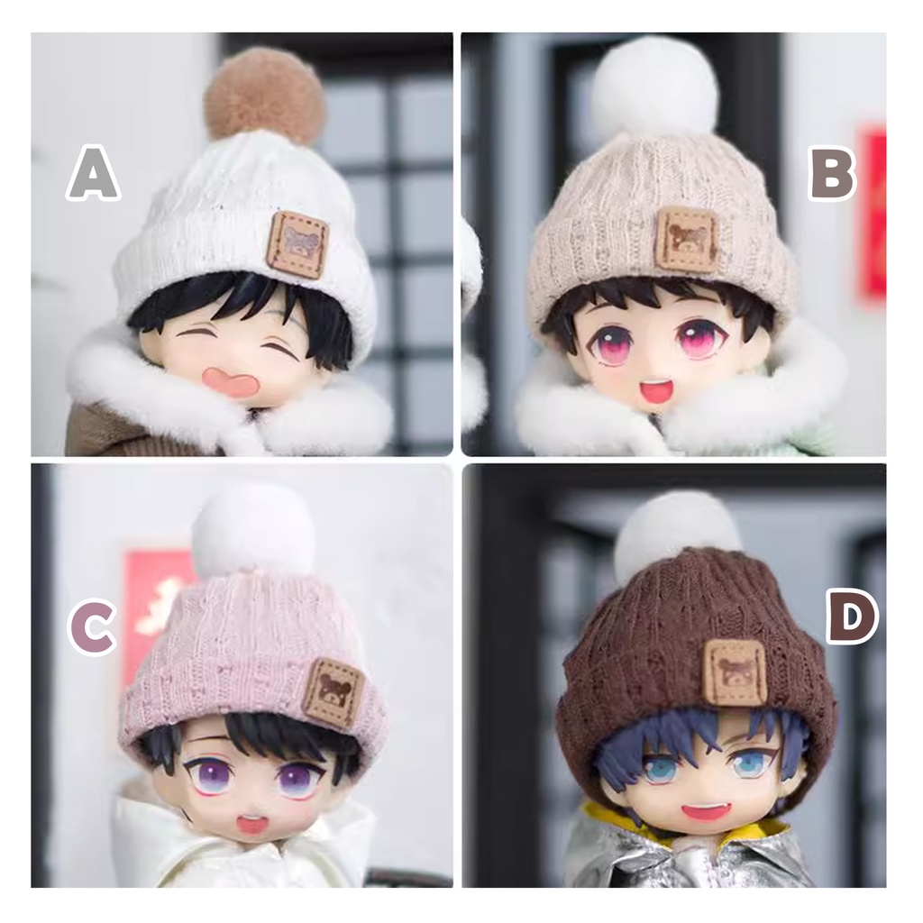 4色 ニット帽子 ポンポン付き 単品 オビツ11服