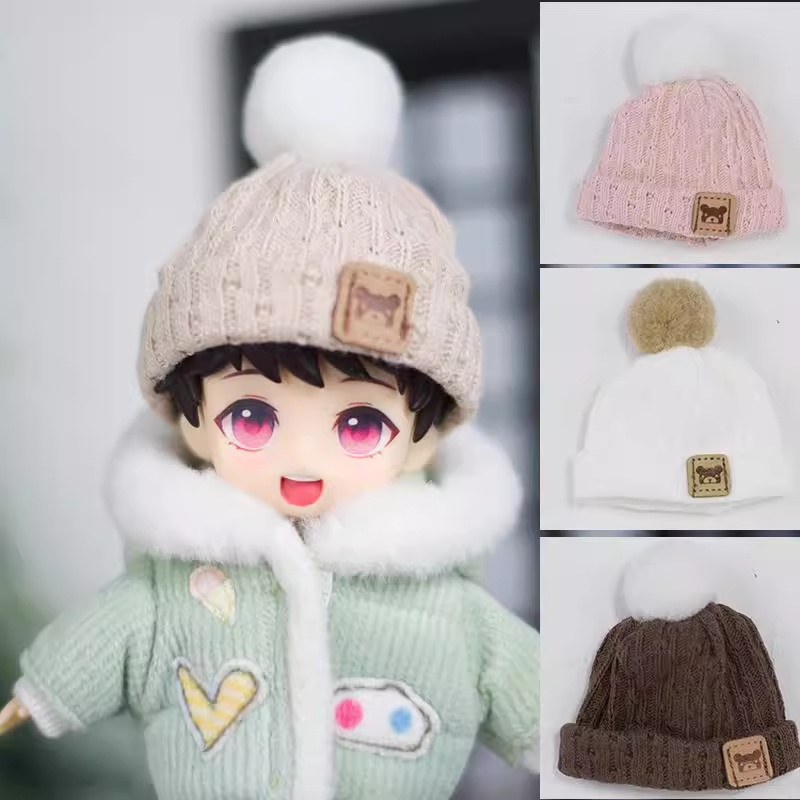 4色 ニット帽子 ポンポン付き 単品 オビツ11服