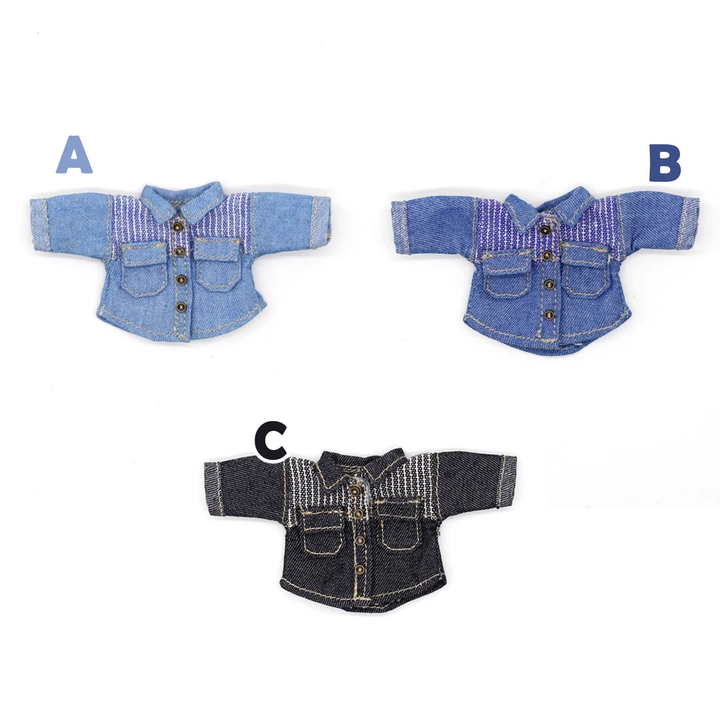 3色 ストライプデニムジャケット 単品 オビツ11服