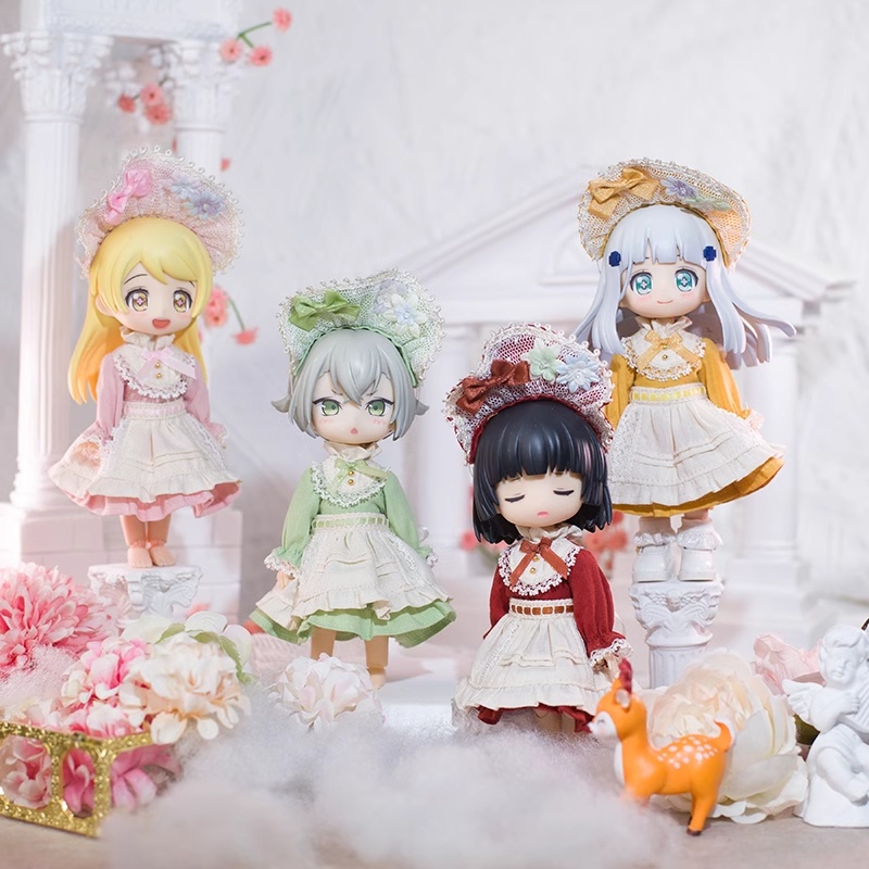 4色 クラシカルロリータワンピースお洋服セット オビツ11服