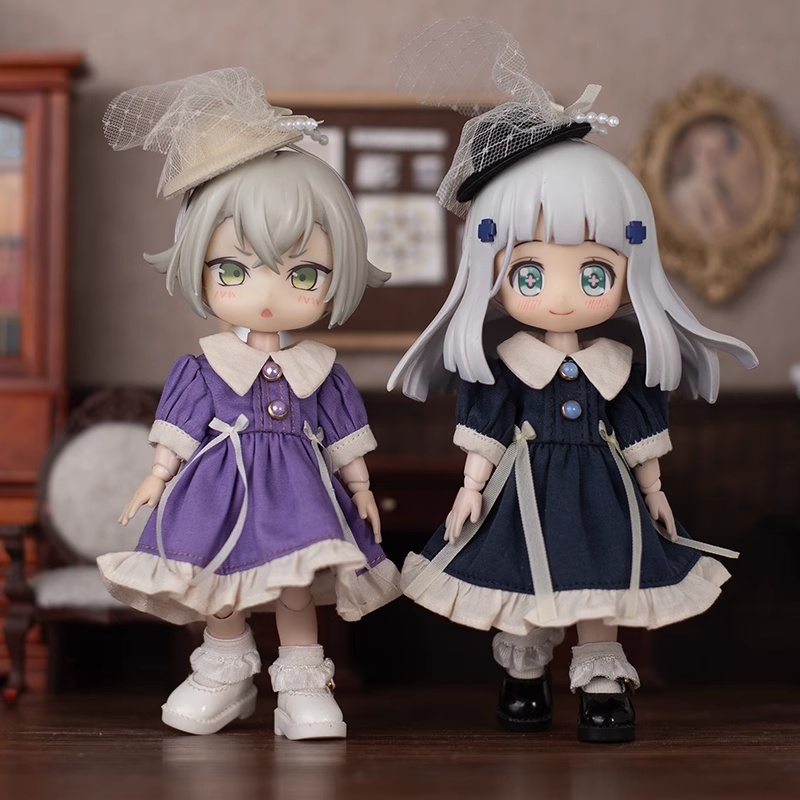 3色 西洋風ティータイムドレスお洋服セット オビツ11服