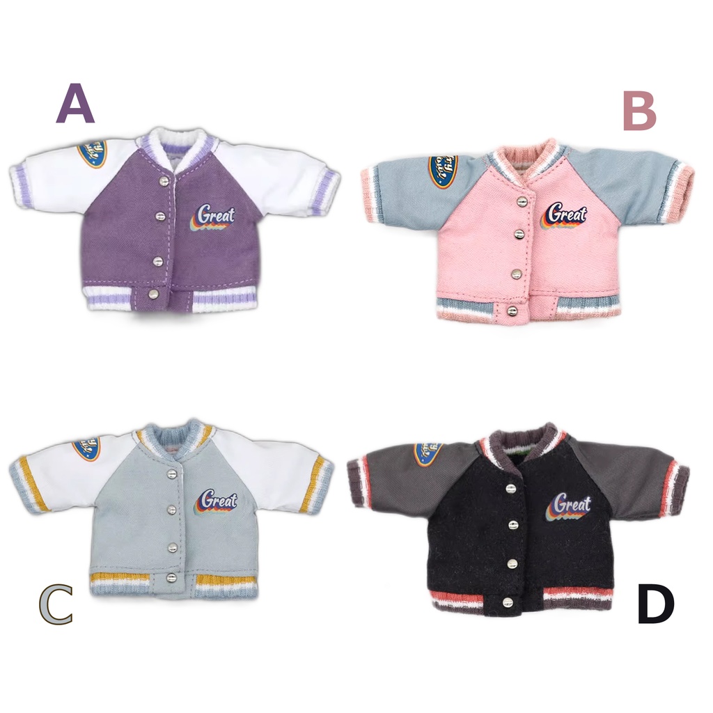 7色 レトロ ベースボール ジャケット 単品 オビツ11服