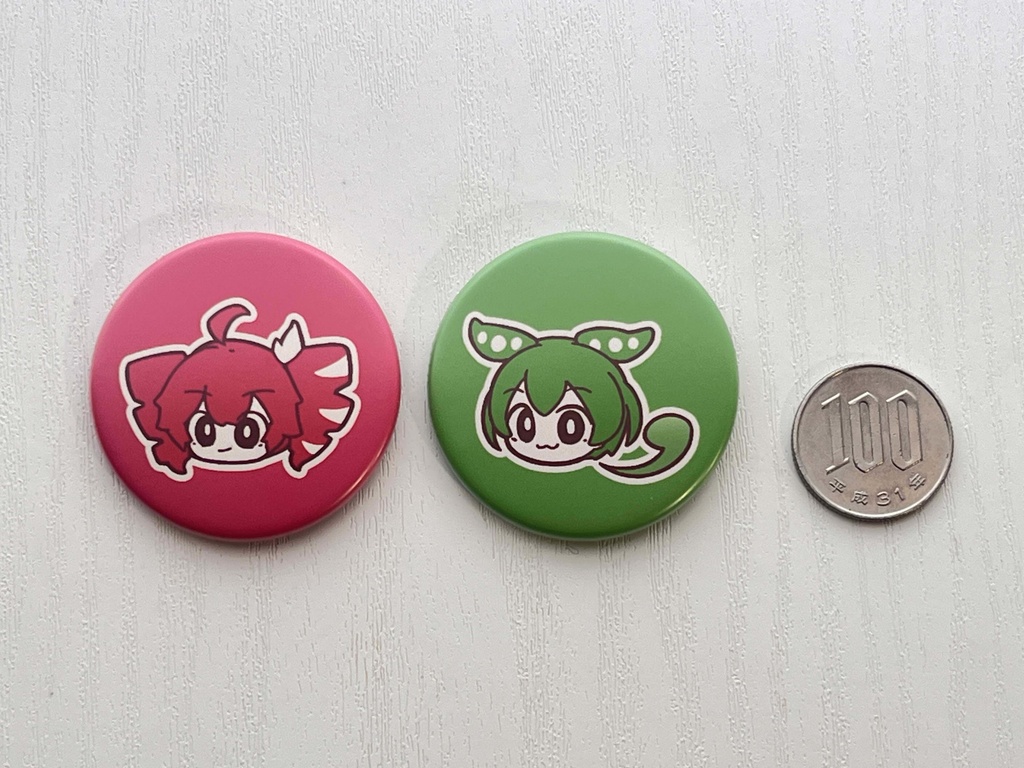 ずんだもん・重音テト マット缶バッジ