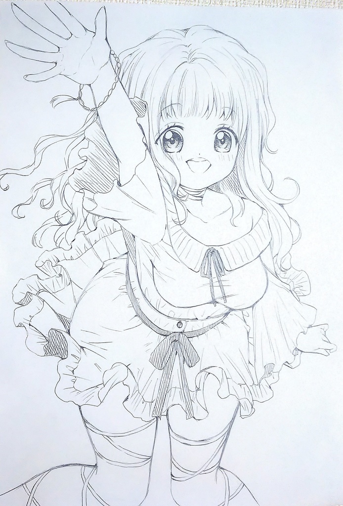 手描きイラスト オリジナル 女の子 ラフ画 絵描き 占い師 Booth