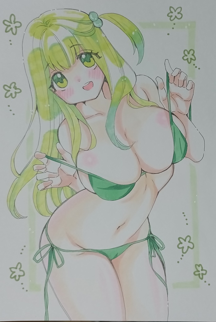 B5 ビキニ 手描きイラスト オリジナル 女の子 可愛い