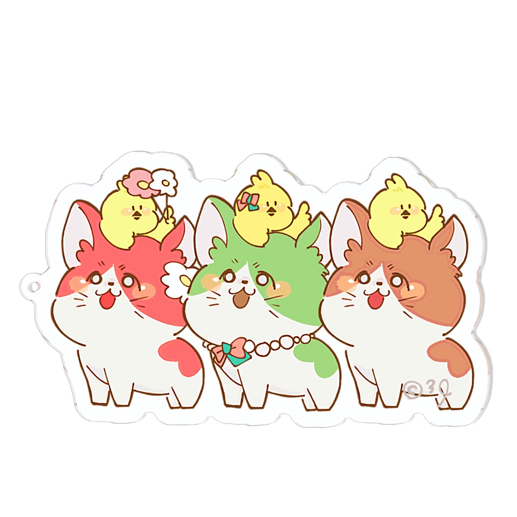 いろいろいろねこちゃんアクリルキーホルダー