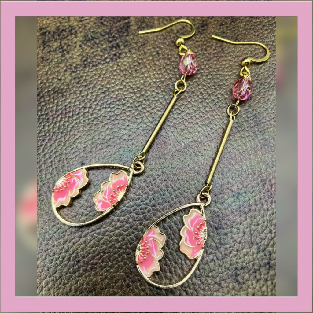 【ピアス イヤリング】ピンク×シルバー ハンドメイド ニッケルフリー
