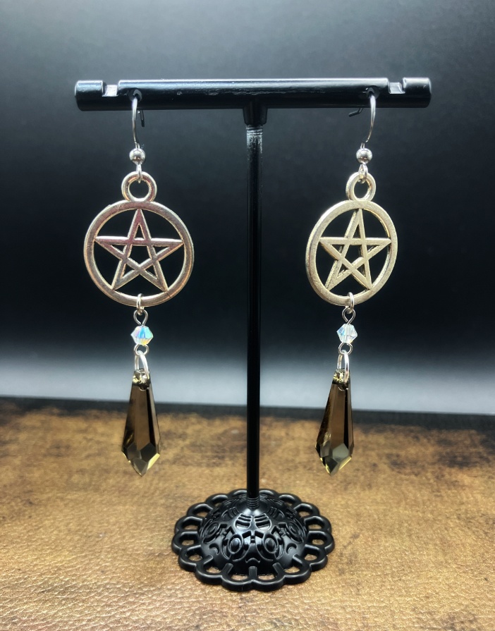 【ピアス イヤリング】ブラック×シルバー ハンドメイド ニッケルフリー