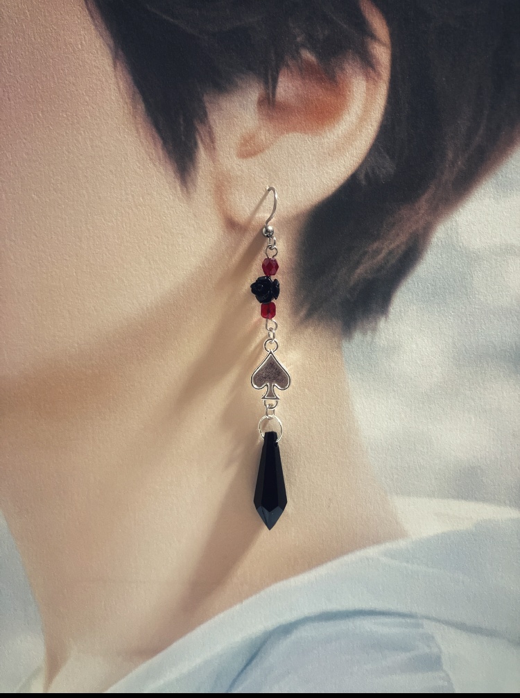 【ピアス イヤリング】ブラック×シルバー ハンドメイド ニッケルフリー