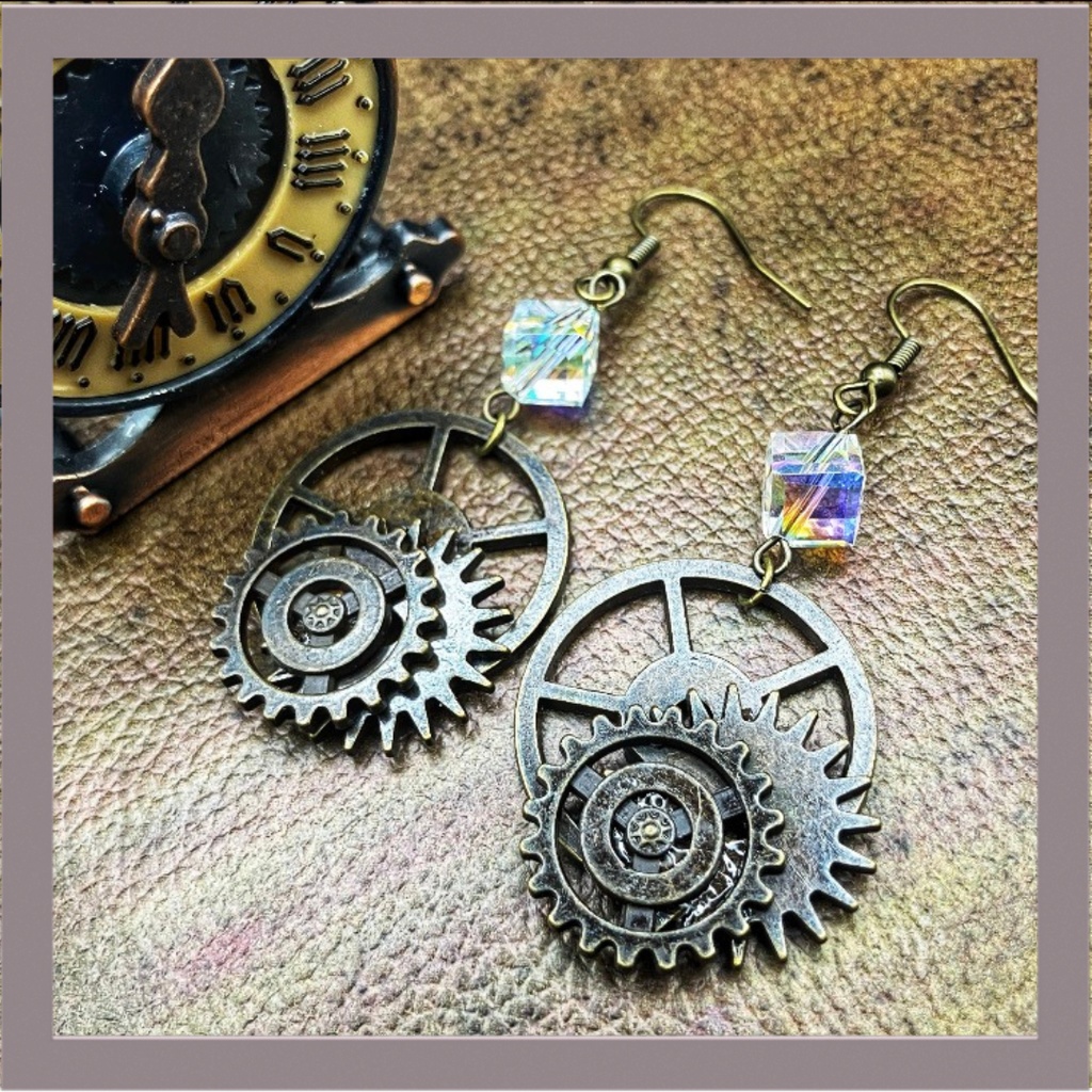 【ピアス イヤリング】ブラック×ゴールド ハンドメイド ニッケルフリー
