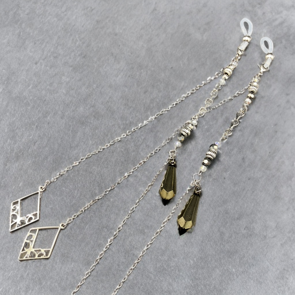 メガネチェーン グラスコード 金属アレルギー対応 サージカルステンレス ファンタジー ニッケルフリー 個性的 推し活 ブラック かっこいい