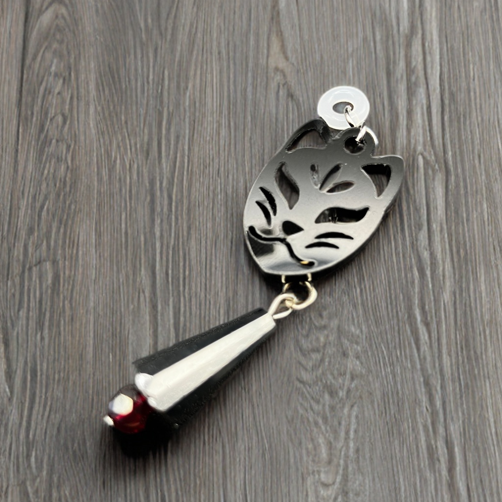 メガネチャーム メガネアクセサリー ファンタジー 個性的 推し活 ブラック 狐 キツネ