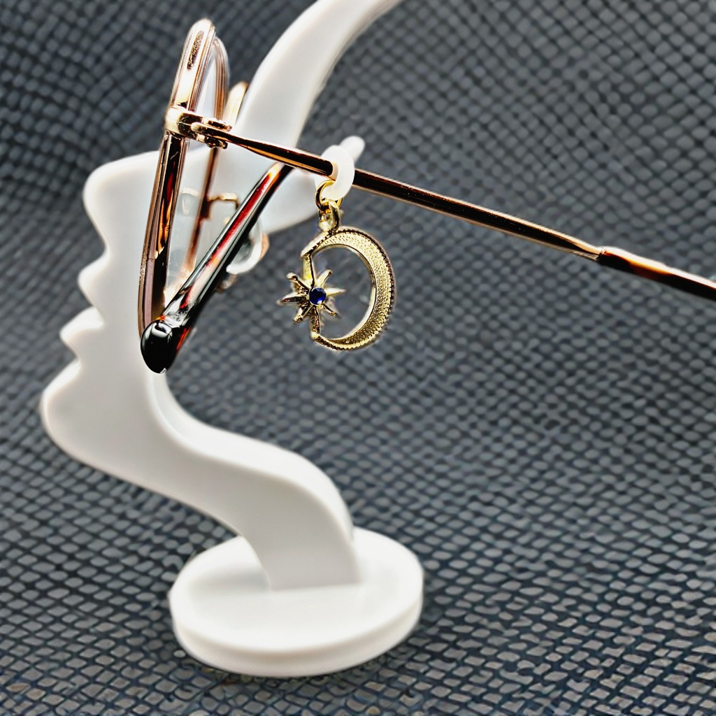 メガネチャーム メガネアクセサリー ファンタジー 個性的 推し活 ブルー かわいい 月