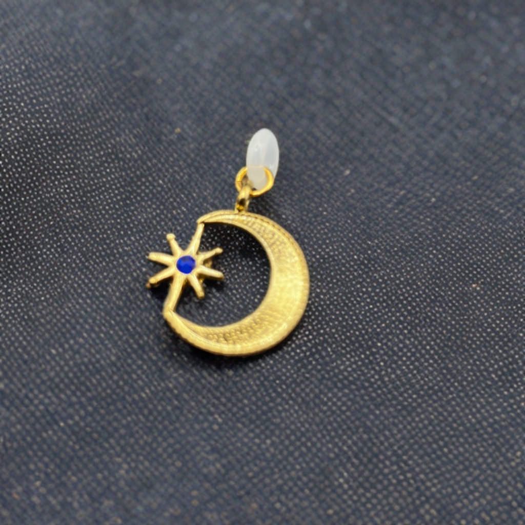 メガネチャーム メガネアクセサリー ファンタジー 個性的 推し活 ブルー かわいい 月