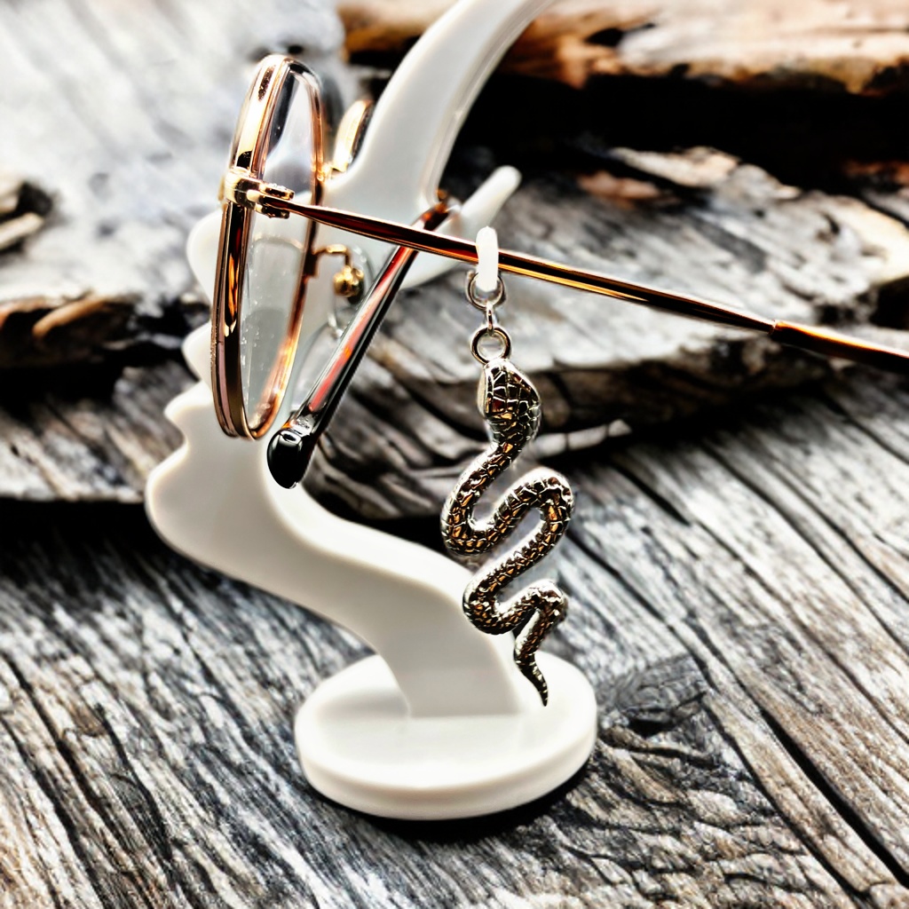 メガネチャーム　メガネアクセサリー　ファンタジー　個性的　推し活　ロック　パンク　蛇　ヘビ