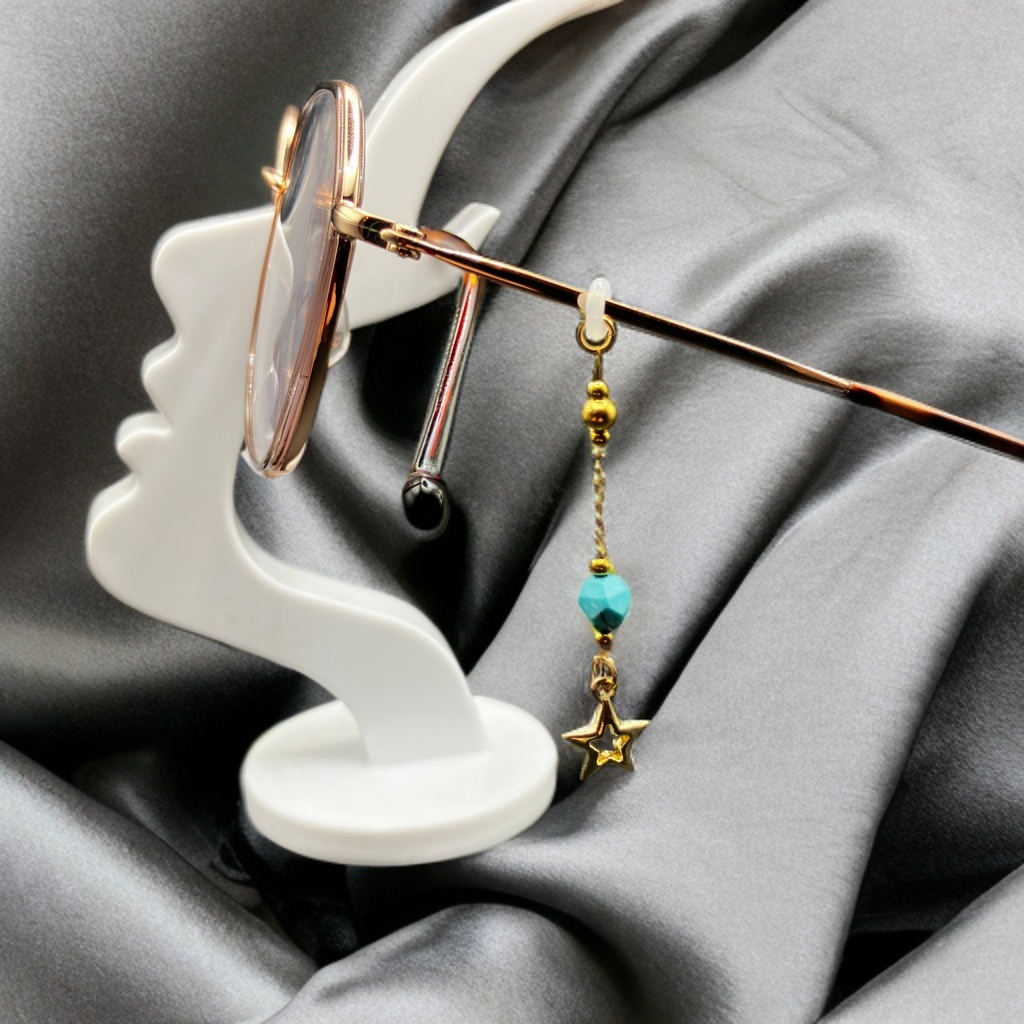 メガネチャーム メガネアクセサリー ファンタジー 個性的 推し活 ブルー かわいい 星 スター