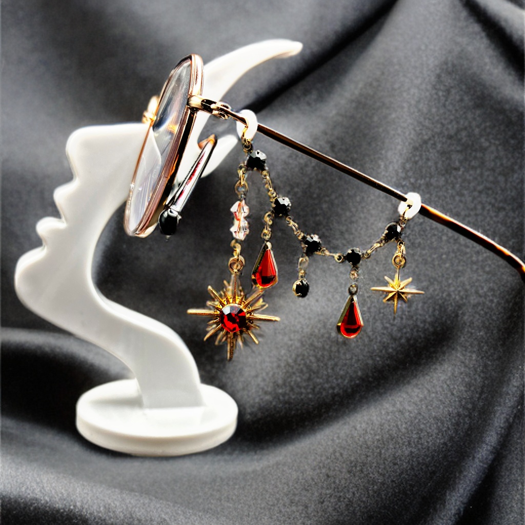 メガネチャーム メガネアクセサリー ファンタジー 個性的 推し活 レッド