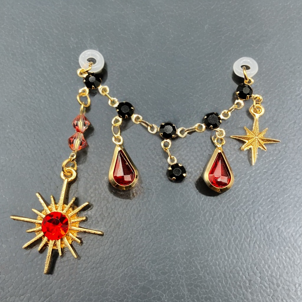 メガネチャーム メガネアクセサリー ファンタジー 個性的 推し活 レッド